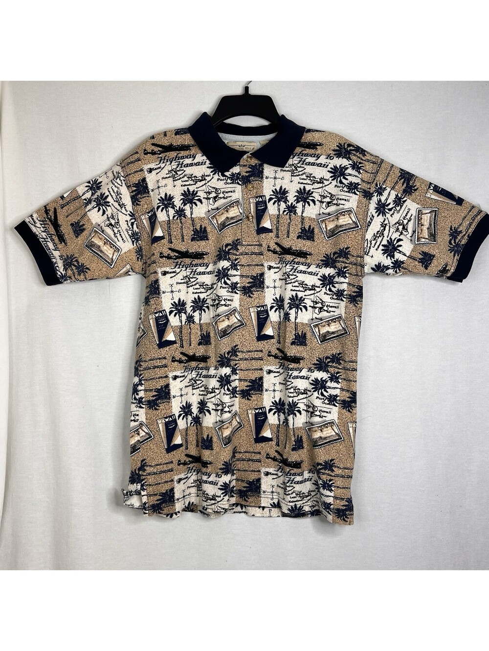 EUC Vintage 90s Men’s Highway To Hawaii Cotton Polo Shirt Size L